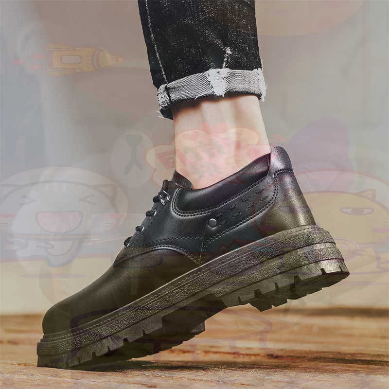 Office Tech Design - Donker natuurlijk leer Mode-sneakers Tennis Herensneakers