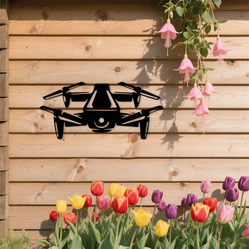 Office Tech Room - Moderne drone-silhouet aluminium wanddecoratie 12x16 waterdicht