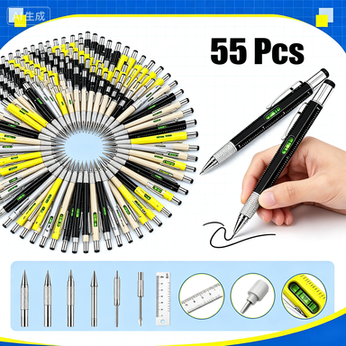 Tech Office Engineer - 55 stuks multifunctionele plastic technische gereedschapspennen