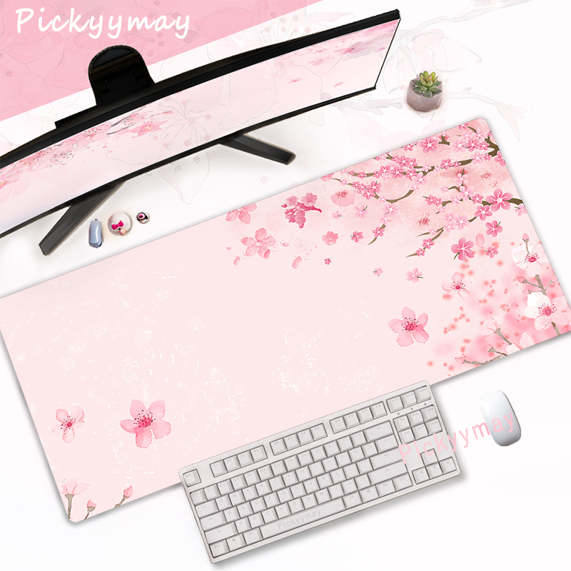 Office Desk Tech Accessories - CIFBUY Roze Kersenbloesem Gaming-muismat Grote uitgebreide