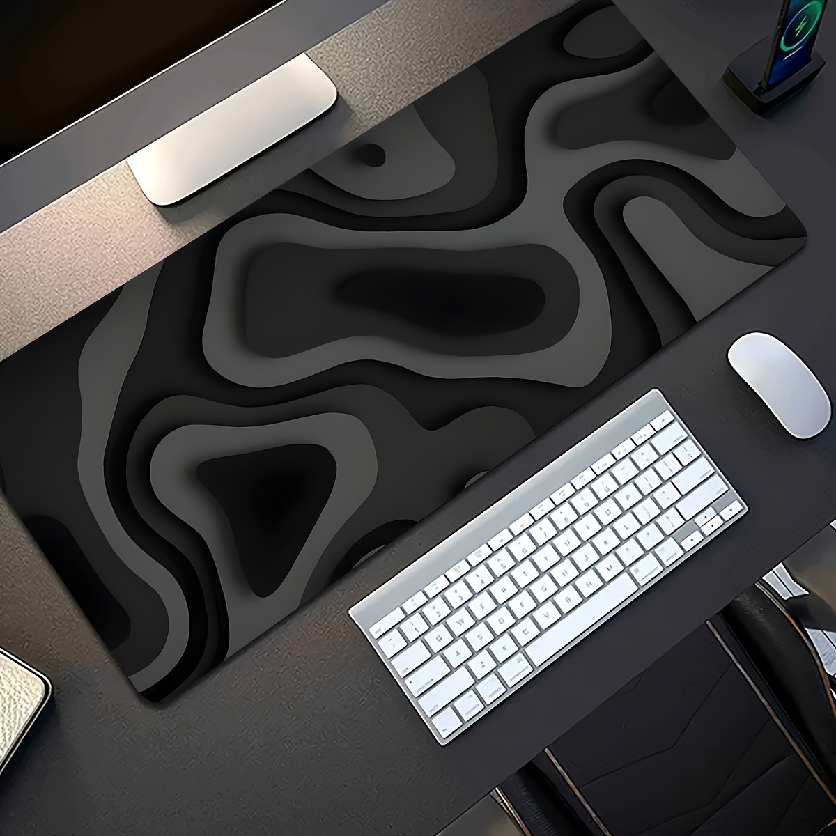 Zwart-grijs swirl design grote - Office Desk Tech Accessories recensie en prijs