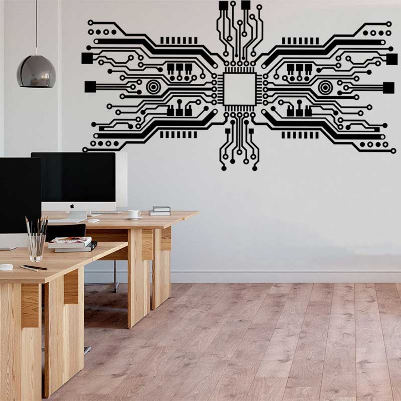 Printplaat chip muursticker te - Office Tech Room recensie en prijs